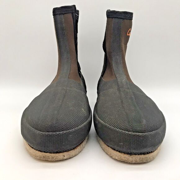 Cabela's Felt Sole Zip Wading Boot Men's M Brown Fishing Rafting Neoprene Rubber - Picture 2 of 10